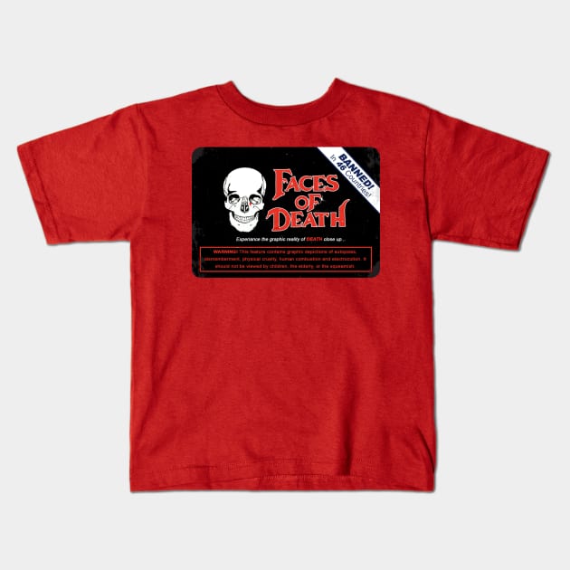 Faces of Death VHS Label Kids T-Shirt by simon_maggots